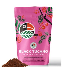 Exotic Specialty Coffee Black Tucano - Brazilian Medium Roast with Sublime Fruit Notes - Coffee - 8.8 Ounces 250 Gr Ground