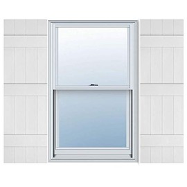 14 Inch x 59 Inch Standard Board & Batten Exterior Vinyl Shutter, Paintable (Pair)