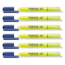 Staedtler Highlighters Pack of 6"Textsurfer Gel Line 3mm Yellow