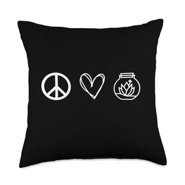 Peace. Love. Terrariums. funny Terrarium creator humor joke Throw Pillow