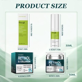2 Stück Retinal Shot Tightening Booster mit Retinol Creme Gesicht,Feuchtigkeitscreme Kollagen Creme Für Gesicht mit 5% Hyaluronsäure,Anti Falten Reduzierung Feiner Linien,Lifting und Straffungscreme