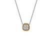 Lafonn Classic Sterling Silver 2-Tone Plated Simulated Diamond Necklace (0.06