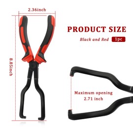 Fuel Line Pliers with Rubber-Coated Handle,Wider Range Fuel Line Disconnect Tool Quickly Remove Fuel Line Clamp,Universal Electrical Disconnect Pliers for Cars,Trucks,SUVs