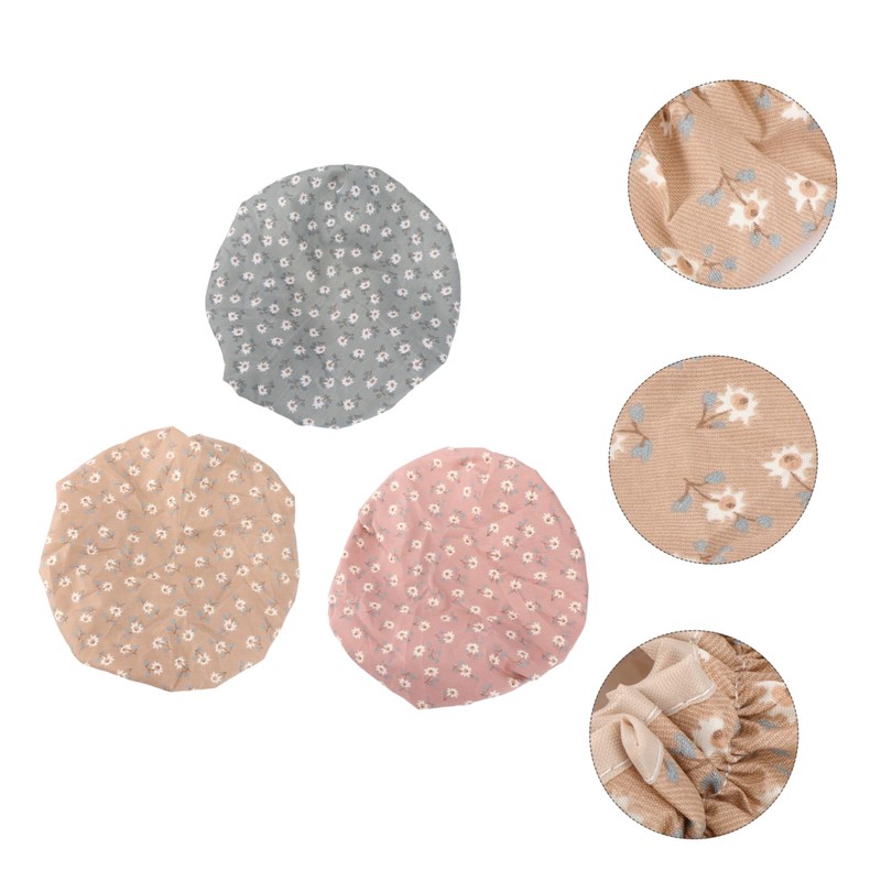 Beavorty 3pcs Shower Cap Makeup Hair Cap Hair Styling Cap