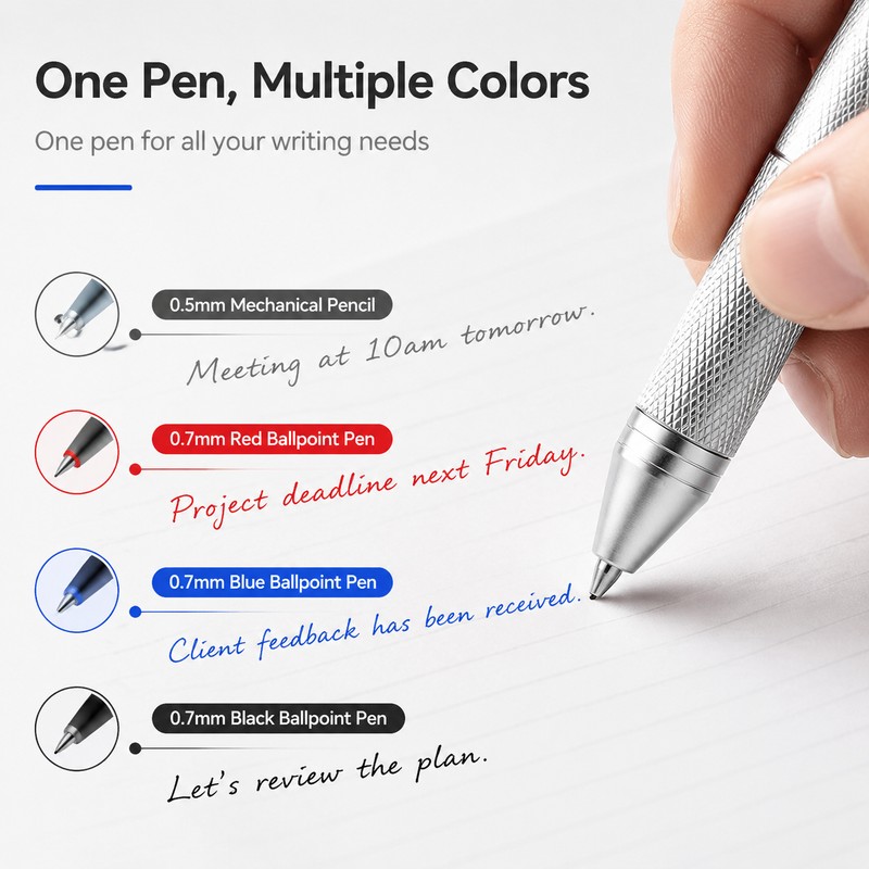 4-in-1 Multifunction Metal Pen for Office & School – 3