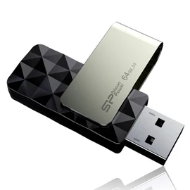 64 GB Silicon Power B30 Blaze USB3.0 Flash Drive Swivel Style, USB 3.1 Gen1 (USB3.0) Interface enables Swift Data Transfer speeds for Large Files Including HD Videos, Black