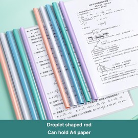 A4 Sliding Bar Binder, Transparent Sliding Bar Binder, A4 Transparent Document Folder, Plastic A4 Sliding Bar Binder, Clear A4 Sliding Bar Binder, Plastic Report Covers, Pack of 10