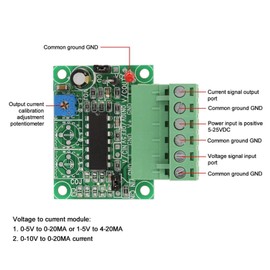Kadimendium 0-5V/10V/1-5V to 0-20MA/4-20MA Voltage to Current Module V/C Module Current Signal Generator Moudle