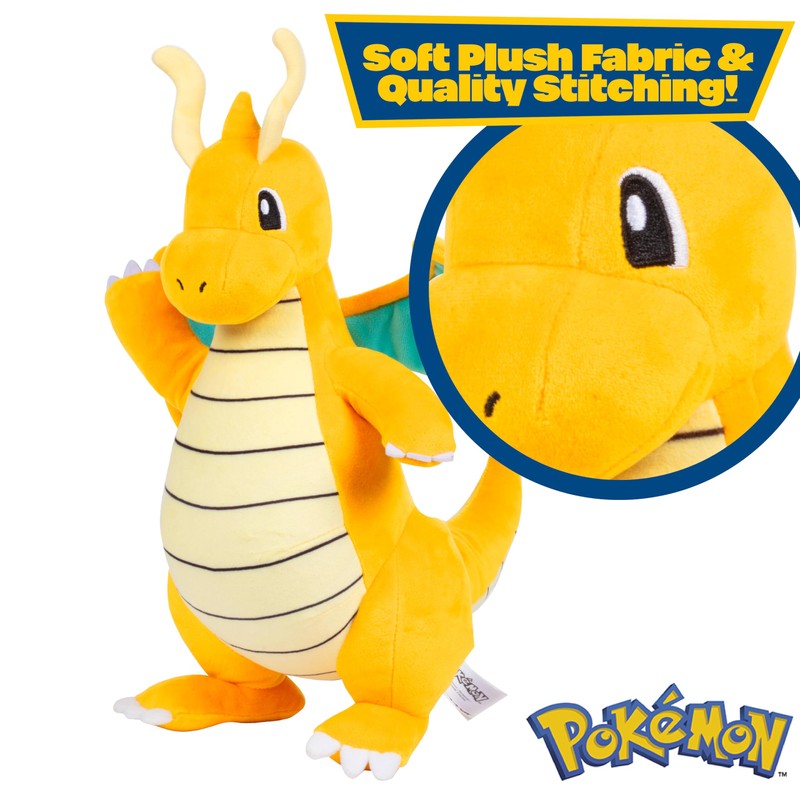 Pokémon Dragonite Plush - 12-Inch Dragon- and Flying-Type Plush
