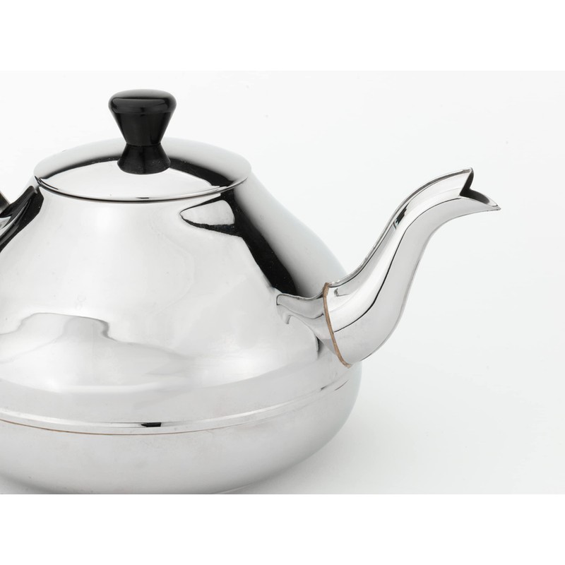 Bredemeijer Ceylon 1.25L, Black Fittings, Stainless Steel Silver, 15.4 x