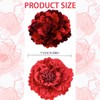 GGUFAY 2 Pieces Red Peony Hair Pin Artificial Flower Brooch