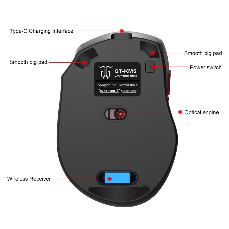 Snpurdiri 60% Wireless Gaming Keyboard and Mouse Combo, Include 2.4G