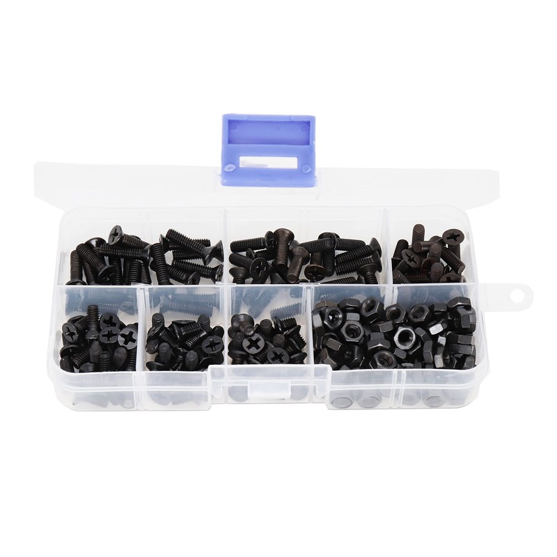 BinifiMux M4 Flat Head Screws and Hex Nuts Phillips, Countersunk