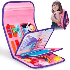 SYHLN Busy Board Toys for Toddlers 1-3, Montessori Toys for 2 Year Old Girl Birthday Gifts, Preschool Educational Learning Busy Book for Airplane Car Travel