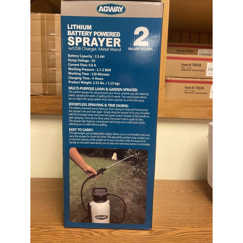 Agway 2 Gallon Lithium Battery Powered Sprayer MFG by Centurion