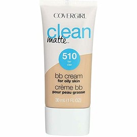 COVERGIRL - Crema BB Clean Matte para piel grasa, Fair 510, 1 oz (el empaque puede variar) Crema BB con acabado mate sin aceite a base de agua