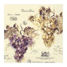 20 Napkins Vin de France - Grapes in Vintage Look 33 x 33 cm
