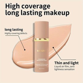 2PCS 4 in 1 Color-Adapting foundation Liquid - Moisturizing Medium Full Coverage Concealer, Medium Spectrum Foundation Cream Moisturizing Nourishing,Waterproof & Sweatproof 40ml/1.41 FL.OZ*2