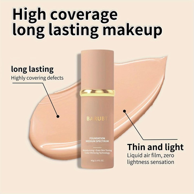 2PCS 4 in 1 Color-Adapting foundation Liquid - Moisturizing Medium