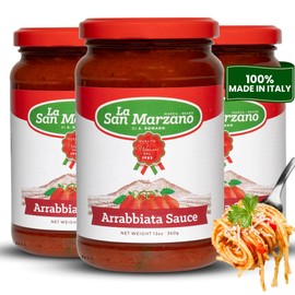 La San Marzano Arrabiata Sauce, 13 oz, Pasta Sauce Made in Italy, All Purpose Tomato Premium Quality, All Natural, Mediterranean Diet, Non GMO, Vegan, Gluten Free