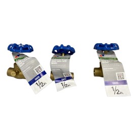American Valve Lot of 3 Valve G60S 1/2"Lead Free Brass Sweat Stop / Waste In-Line Valve 1/2-In