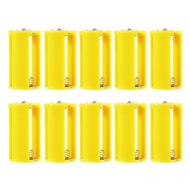 DIANN 10pcs 3 AA to D Battery Converter AA to D Battery Adapters Holder 1.5V Output Case Box 3 AA to 1 D Converter Yellow