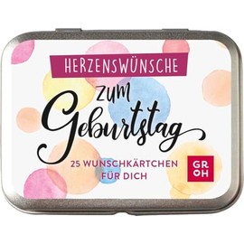 Herzenswünsche zum Geburtstag: 25 kleine Wunschkärtchen für dich | Geburtstagswünsche für Freundin, Mutter oder Schwester | Kleines persönliches Geschenk