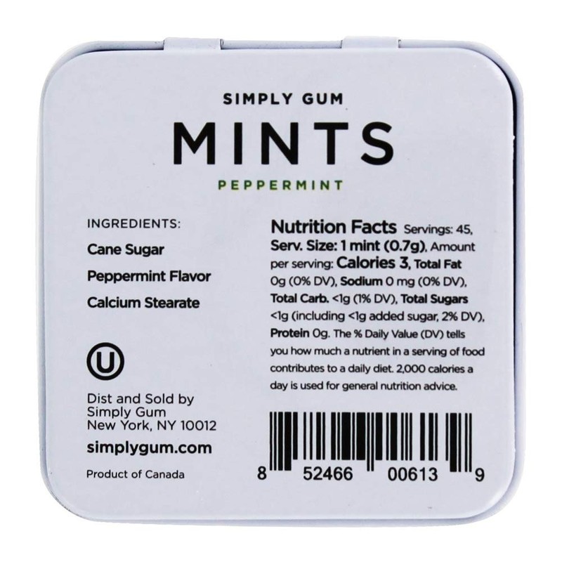 Simply Gum - Mints - Peppermint - Case Of 6