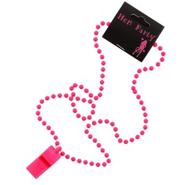 Zac's Alter Ego Pack of 6 Hen Party Hottie Whistles on a Pink Bead Necklace