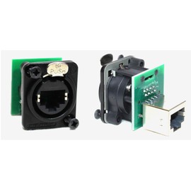 (2) Two Genuine NEUTRIK NE8FDP-B CAT 5/6 RJ45 Feed-Thru D Panel Mount Jack Black
