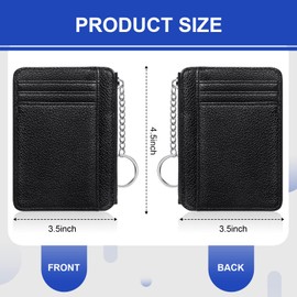 Buryeah 2 Pcs Slim Minimalist Wallet Leather Front Pocket Wallets RFID Blocking Wallets for Women Credit Card Holder for Work Travel (White and Black)