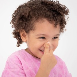 14k Yellow Gold Tiny Clear Cubic Zirconia 9mm Hoop Earrings For Toddlers and Girls - Special Glimmering Hoop Earrings For Little Girls Everyday Wear