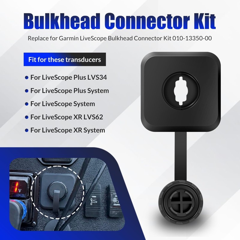 CTcar Bulkhead Connector Kit for Garmin LiveScope Plus LVS34/LVS62 -