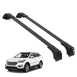 ERKUL Roof Rack Cross Bars for Hyundai Santa Fe 2013-2018 | Aluminum Crossbars with Anti Theft Lock for Rooftop | Compatible with Flush Rails - Black