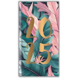2025 Diary Slim Size Week to View Diaries Full Year Journal Calendar Planner (Green Flower)