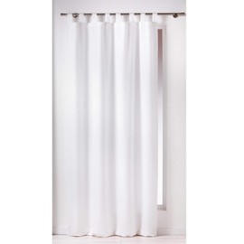 DOUCEUR D'INTERIEUR Curtain Loops 140X260 Plain Polyester Essentiel Blanc, Fabric, White, 140L X 260H cm (1 Panneaux)