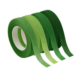 Ymxil Pack of 4 Florist Tape, Green, Florist Crepe Tape, Green Florist Tape, Masking Tape, Flower Tape, Floristry Supplies for Bouquet, Bouquets, Crafts, DIY (1.2 cm x 27 m)