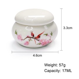 Porcelain Dappen Dish with Lid for Acrylic Liquid Powder Ceramic Cup Nail Liquid Bowl (YSHJB008) (White)