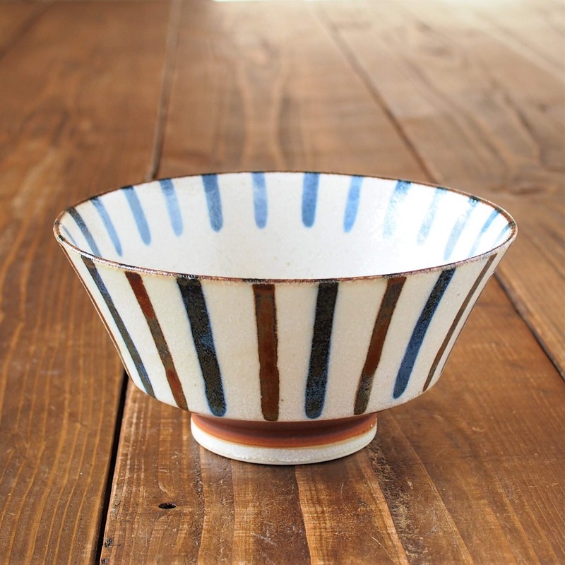 Minorutouki mino ware PAIKAJI anti-type noodle bowl rain φ7.2×H3.6in 16.58oz
