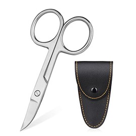 ACWOO Nail Scissors, Rustproof Sharp Cuticle Scissors, Professional Cuticle Scissors, Sharp Curved Nail Scissors with Case, Toenail Scissors for Manicure and Pedicure, Nail Scissors Left-Handed Black