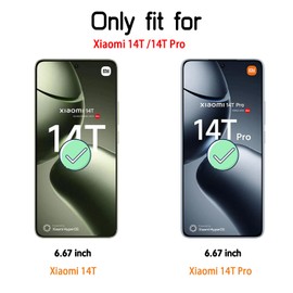 Natbok 2 Pack Compatible with Xiaomi 14T/14T Pro Screen Protector,Full Coverage 9H Tempered Glass Film,HD Clear Scratch Resistant,Bubble-Free for Xiaomi 14T Pro Screen Protector