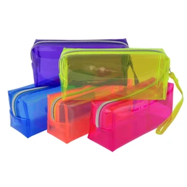 BETOOL Pencil Case Transparent Multifunctional Pencil Case with Zipper for Makeup for Kids Teens and Students, random colour, 4pcs