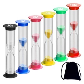 Sanduhr-Timer, Sanduhr, Sanduhr, Sanduhr, Sanduhrfunktion, Farbe Sanduhr, Sanduhr für Kinder, Sanduhr für Zahnbürste, Mini-Sanduhr für Zahnbürste, 6 Stück