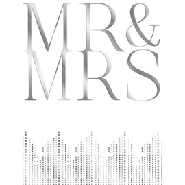 Piccadilly Greetings Wedding Card, Mr & Mrs Congratulations- 8 x 6 inches