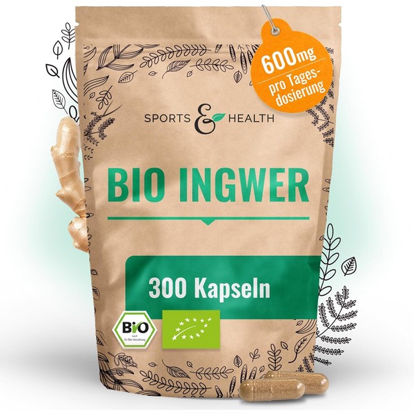 Ginger Capsules - Organic - 300 Capsules - 600mg per