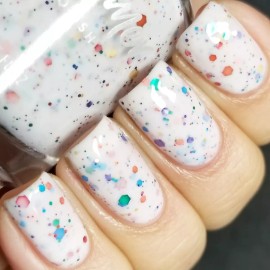 Kbshimmer Esmalte De Uñas Oh Splat, Purpurina Blanca Con Arco Iris, 0,