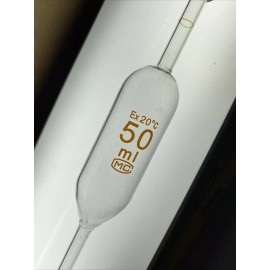 United Lot of 10) Pipette Volumetric Bulb Form 50 ml Borosilicate Glass 50ml, Red