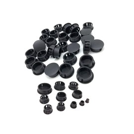 100 Pcs Plastic Plugs, 19mm Black Plastic Hole Plugs, Locking Insert End Cap, Hole Covers for Screw Holes Furniture Machines Cabinets