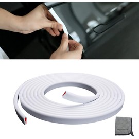 Winunite 65.6Ft(20M) Car Door Edge Guards White, Fit Most Vehicles, Self-Adhesive PVC, Fade-Resistant, Ultra Long, U-Shaped Automotive Trim Car Door Edge Protector for Trucks SUV Sedans