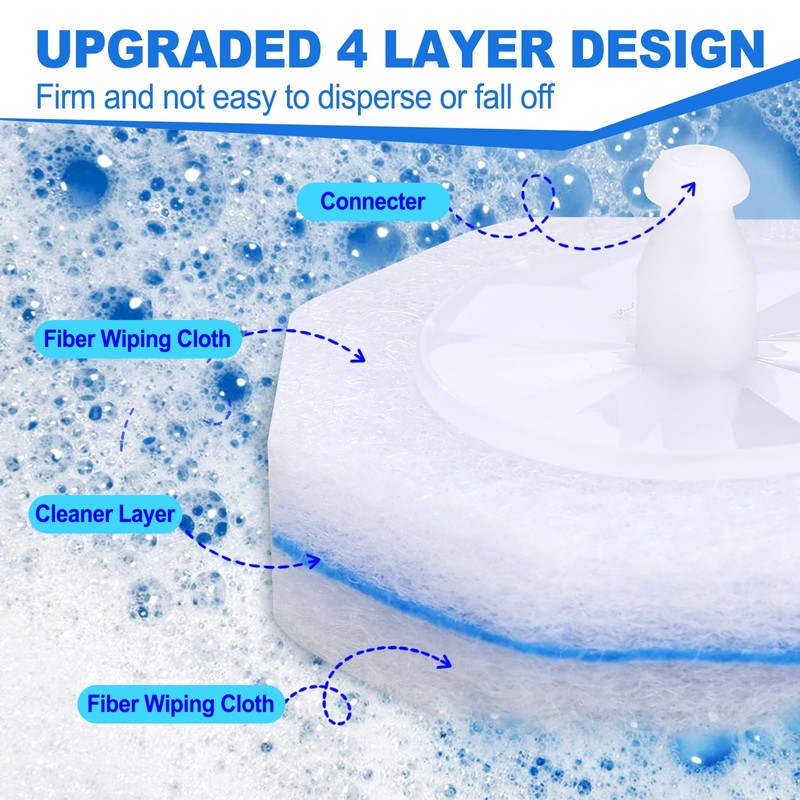 Actmuen 100pcs Disposable Toilet Brush Replacement Head,Bathroom Cleaning,Disposable Bowl Cleaners